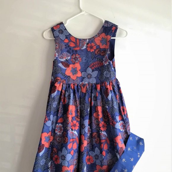 REVERSIBLE BLUE AND FLORAL DRESS - Picture 2 of 2